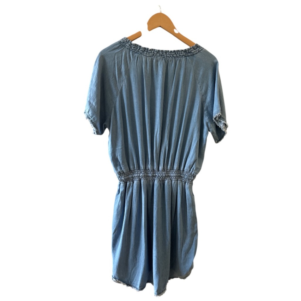 Dex Blue Tunic Midi Dress with Tie Front L - Picture 3 of 11